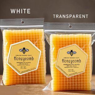 30 Hexagon shaped waterproof yellow honeycomb bee Sticker