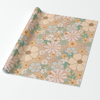 30 Inches * 60 Feet Glossy Floral Wrapping Paper
