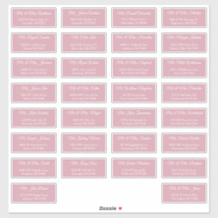30 Individual Wedding Guest Address Labels