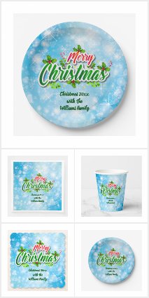 30+ Matching Merry Christmas Blue Table Settings