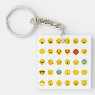 30 mixed emojis keychain