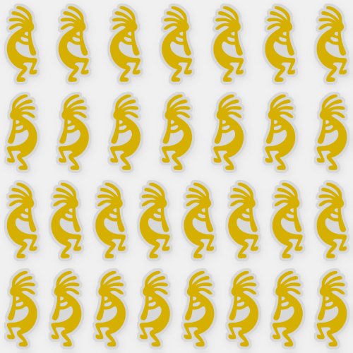 30 Modern Gold Kokopelli Shapes Sticker
