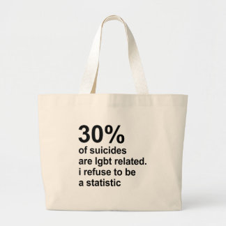 30% of suicides are lgbt related large tote bag