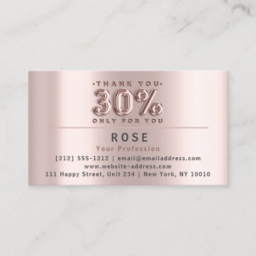 30 Off Discount Logo Thank Rose US American Flag Appointment Card