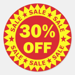 30% Off Retail Sale Stickers