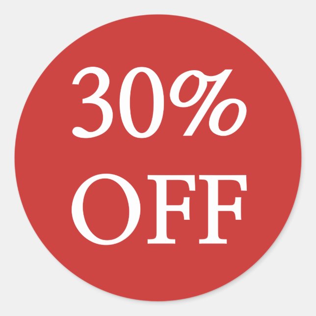 30% OFF Sale Stickers (Front)