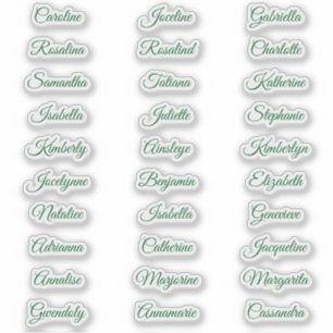 30 Personalized Party Favor Name for Gifts green Sticker