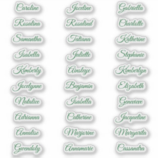 30 Personalized Party Favor Name for Gifts green Sticker