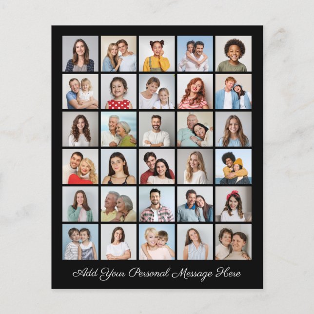 30 Photo Collage Add A Greeting Paper Sheet (Front)