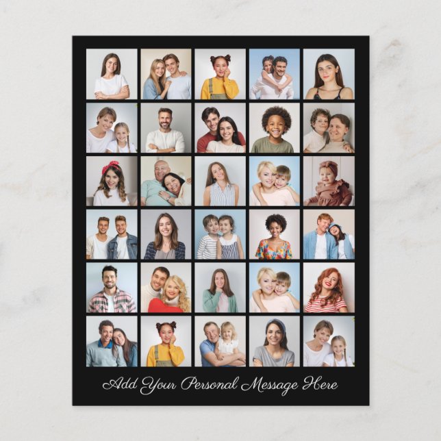 30 Photo Collage Add Your Greeting Paper Sheet (Front)