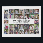 30 Photo Collage Grid - 2 Text boxes - black white Faux Canvas Print<br><div class="desc">Use 30 SQUARE photos to create a personal photo collage. This modern, clean layout includes 2 text blocks - 1 in a trendy script and 1 in a sans serif font to add a family name or a name. The background color can be changed in the customize area. ***For best...</div>