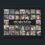30 Photo Collage Grid - 2 Text boxes - black white Faux Canvas Print<br><div class="desc">Use 30 SQUARE photos to create a personal photo collage. This modern, clean layout includes 2 text blocks - 1 in a trendy script and 1 in a san serif font to add a family name or a name. The background color can be changed in the customize area. ***For best...</div>
