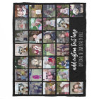 30 Photo Collage Grid - 2 Text boxes - black white