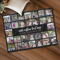 30 Photo Collage Grid - 2 Text boxes - black white