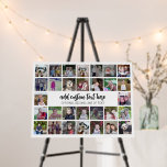 30 Photo Collage Grid - 2 Text boxes - black white Foam Board<br><div class="desc">Use 30 SQUARE photos to create a personal photo collage. This modern, clean layout includes 2 text blocks - 1 in a trendy script and 1 in a sans serif font to add a family name or a name. The background color can be changed in the customize area. ***For best...</div>