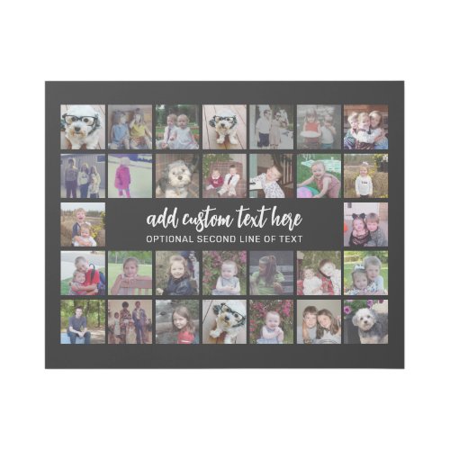 30 Photo Collage Grid _ 2 Text boxes _ black white Gallery Wrap