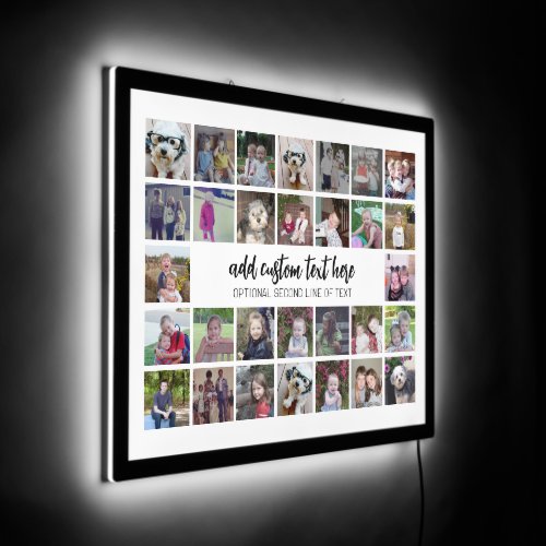 30 Photo Collage Grid _ 2 Text boxes _ black white LED Sign