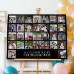 30 Photo Collage Grid - Text box - black white Foam Board<br><div class="desc">Use 30 SQUARE photos to create a personal photo collage. This modern, clean layout includes a text block in a san serif font to add a family name or a name. The background color can be changed in the customize area. ***For best results for this multi photo layout - crop...</div>