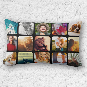 30 Photo Double Sided Grid Template Long Lumbar Pillow