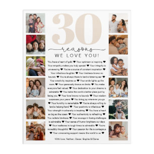 30 Reasons We Love You Birthday Keepsake Gift Acrylic Print
