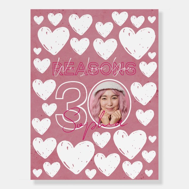 30 Reasons We Love You Pink Board (Front)