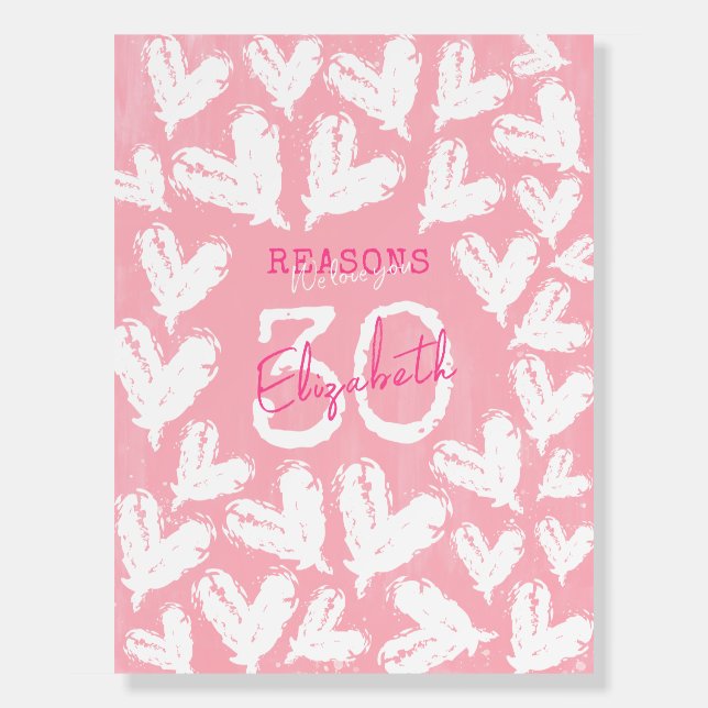 30 Reasons We Love You Pink Board (Front)