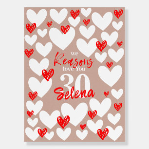30 Reasons We Love You Red Beige Board