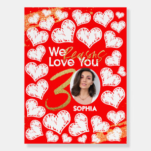30 Reasons We Love You Red Gold Board