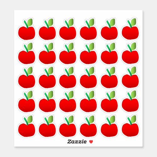 30 Red Apples Stickers