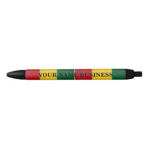 30 Reggae Stripes Black Ink Pen