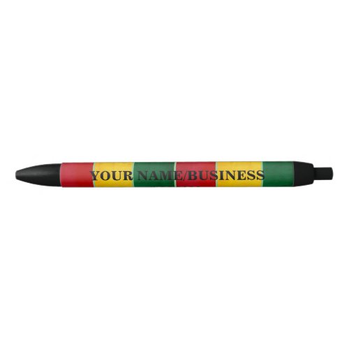 30 Reggae Stripes Black Ink Pen