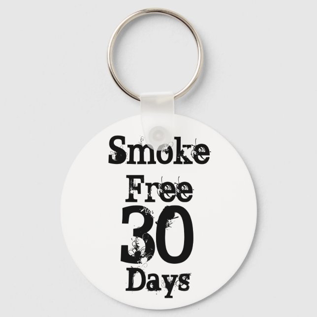 30 , Smoke Free , Days Keychain (Front)
