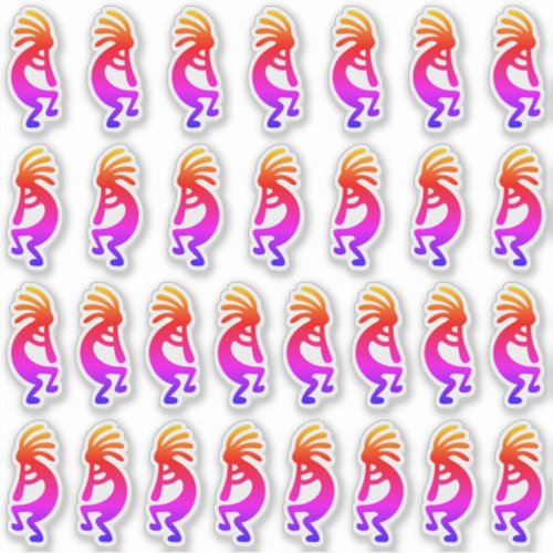 30 Southwest Rainbow Ombre Kokopelli Silhouettes Sticker