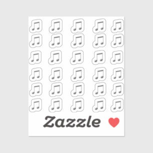 30-Stickers Dark Silver Metallic 3D Music Notes  Sticker