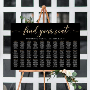 30 Tables Find Your Seat Black Seating Chart Foam Board