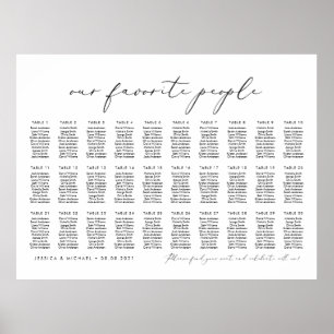 30 Tables Our Favorite People Seating Chart Plan