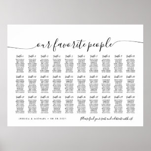 30 Tables Our Favorite People Seating Chart Plan