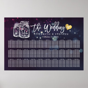 30+ Tables Wedding Seating Chart Mason Jar Lights