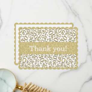 30 "Thank you!" Gold/White Number Pattern Thank You Card
