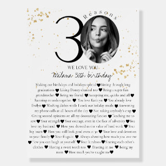 30 Things We Love About You Gold Board