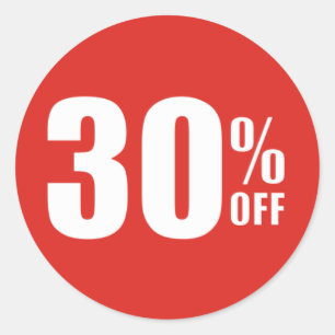 30% Thirty Percent OFF Discount Sale Sticker