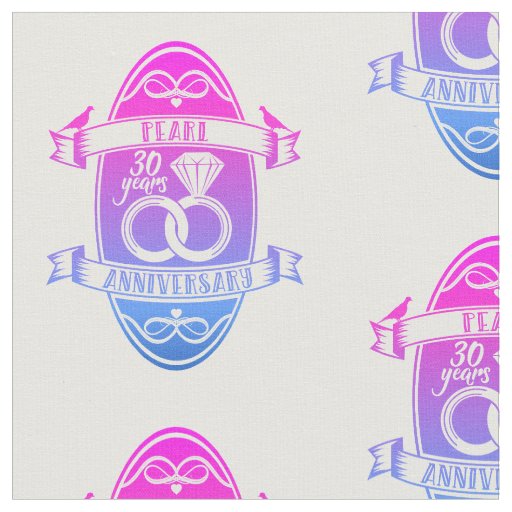 30 traditional pearl 30th  wedding anniversary fabric