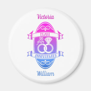 30 traditional pearl 30th wedding anniversary magnet