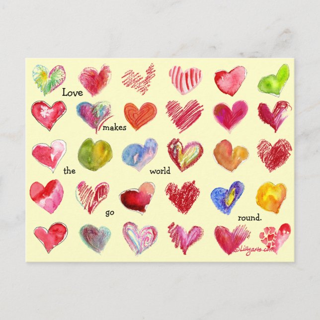 30 Valentine Hearts Postcard (Front)