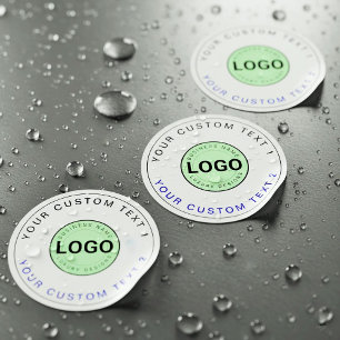 30 Waterproof Stickers (Business Logo, Brand Text)