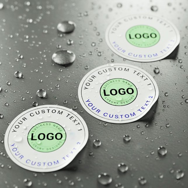 30 Waterproof Stickers (Business Logo, Brand Text) (small batch custom logo stickers, waterproof business branding labels)
