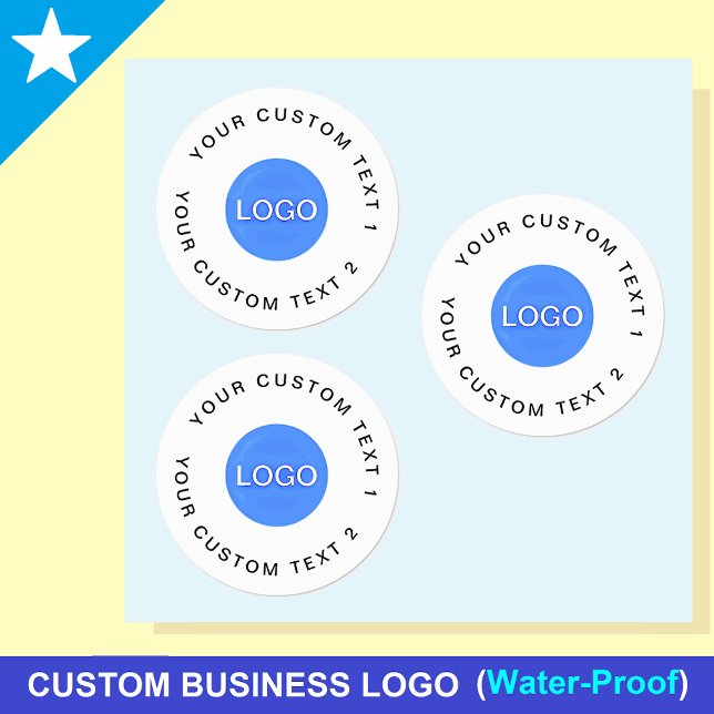30 Waterproof Stickers With Your Business Logo (Bulk 30 Waterproof Stickers )