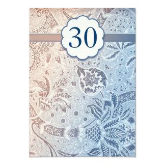 30 wedding anniversary blue elegant invitations
