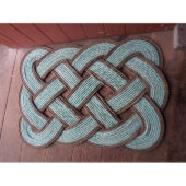 30" x 20" Green & Chocolate Beach Rope Rug (Top)