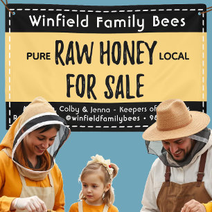 30 x 48" Farmer's Market Honey Table Banner Bees